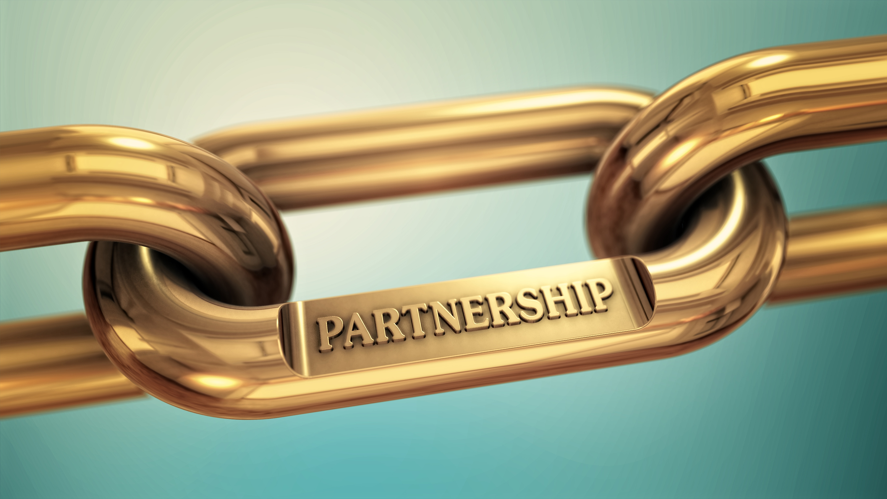 Golden chain link labelled partnership